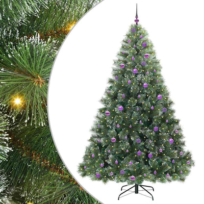 vidaXL Artificial Christmas Tree with 300 LEDs Green 240 cm PE and PVC - 52592