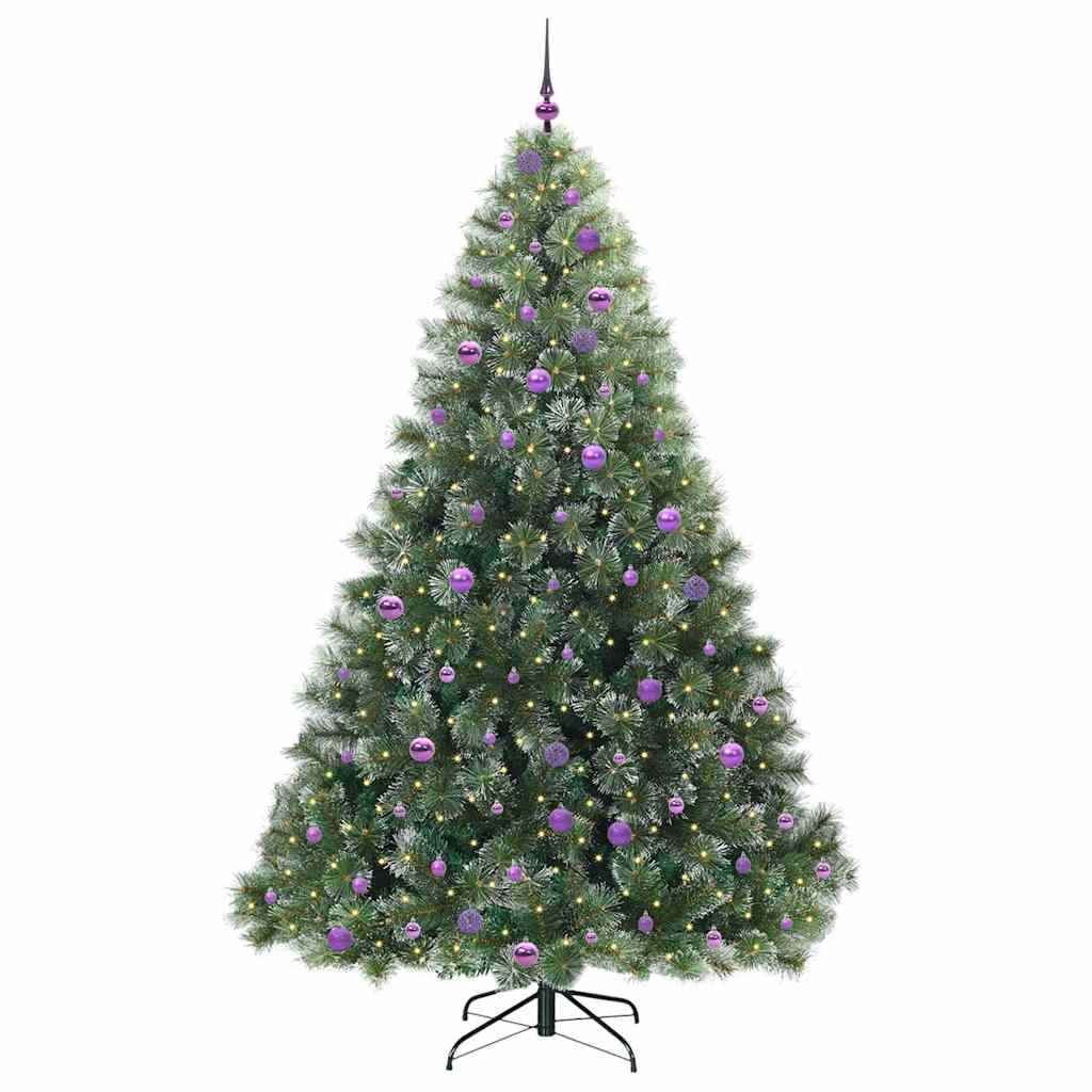 vidaXL Artificial Christmas Tree with 300 LEDs Green 240 cm PE and PVC - 52592