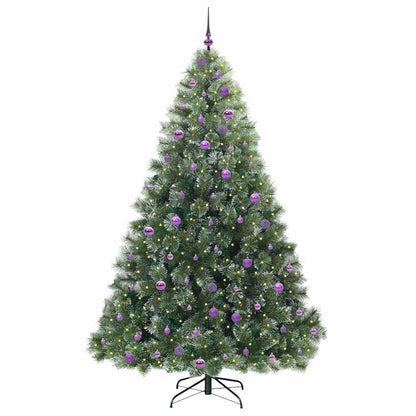 vidaXL Artificial Christmas Tree with 300 LEDs Green 240 cm PE and PVC - 52592