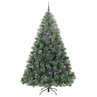 vidaXL Artificial Christmas Tree with 300 LEDs Green 240 cm PE and PVC - 52592