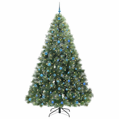 vidaXL Artificial Christmas Tree with 300 LEDs Green 240 cm PE and PVC - 52597