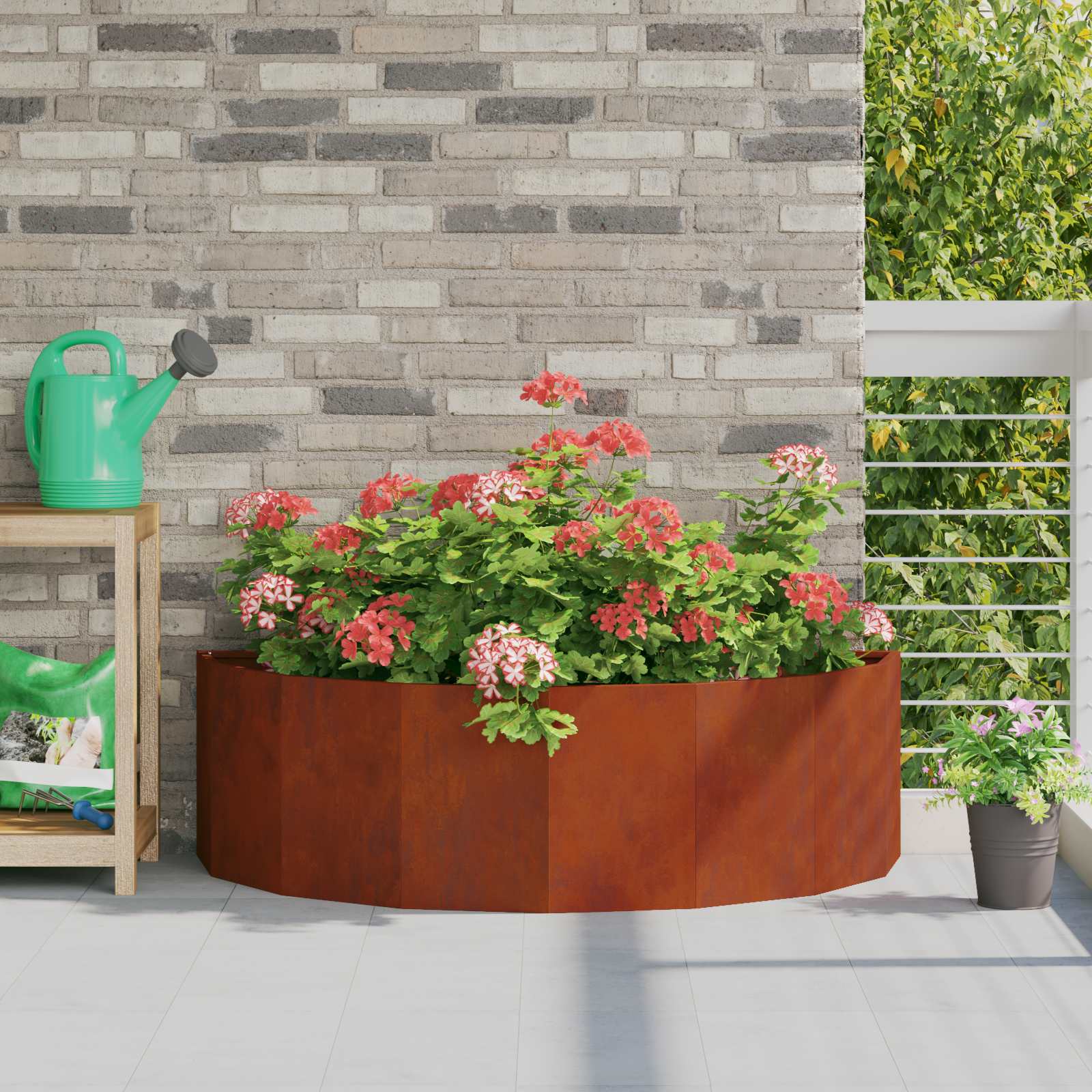 vidaXL Planter Rusty 120 x 60 x 35 cm Weathering Steel - Brown