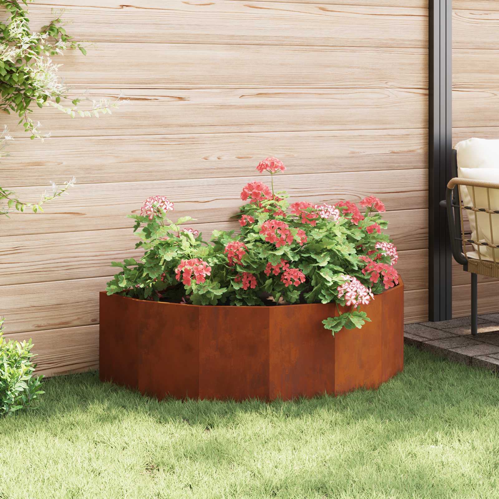 vidaXL Planter Rusty 120 x 60 x 35 cm Weathering Steel - Brown