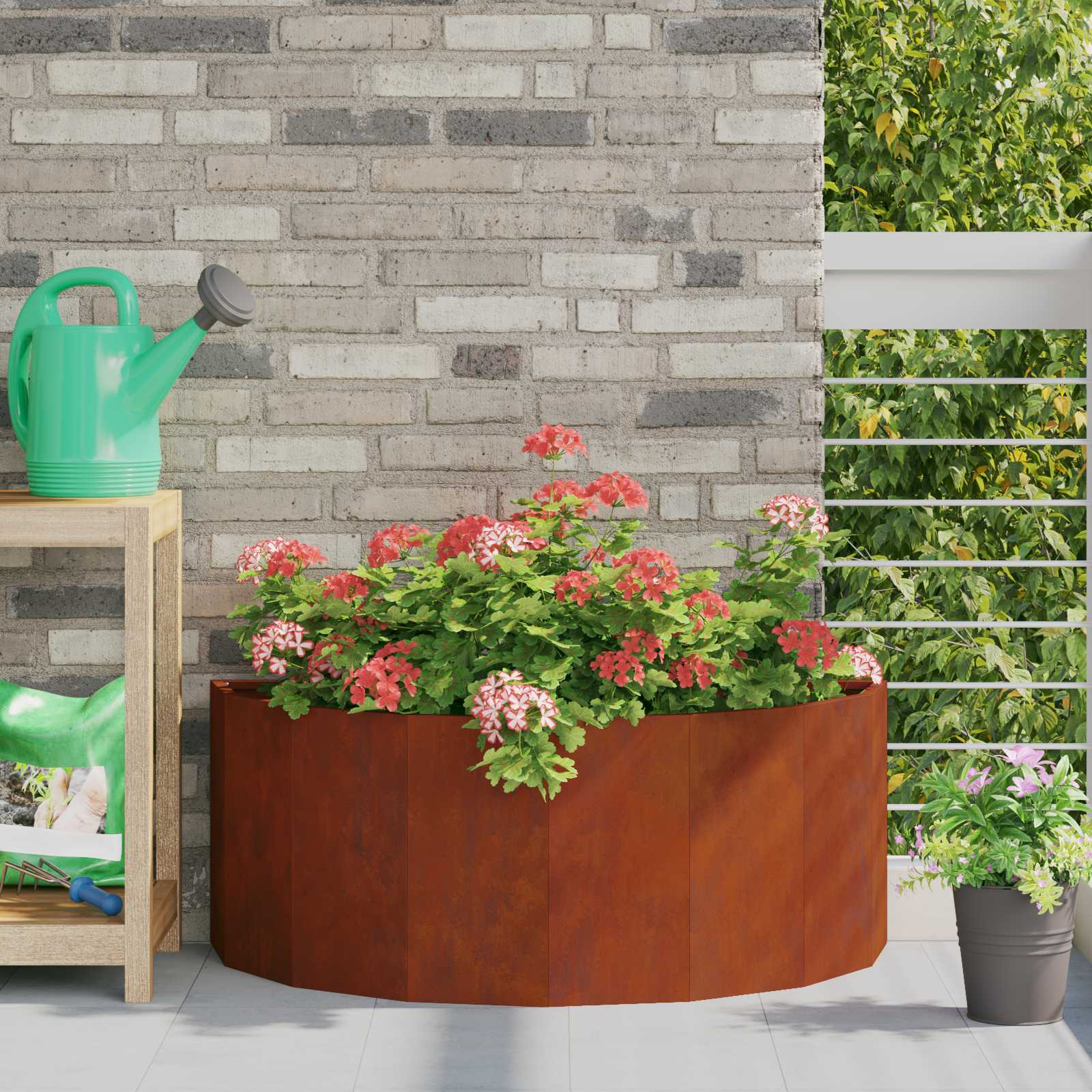 vidaXL Planter Rusty 90 x 45 x 35 cm Weathering Steel - Brown