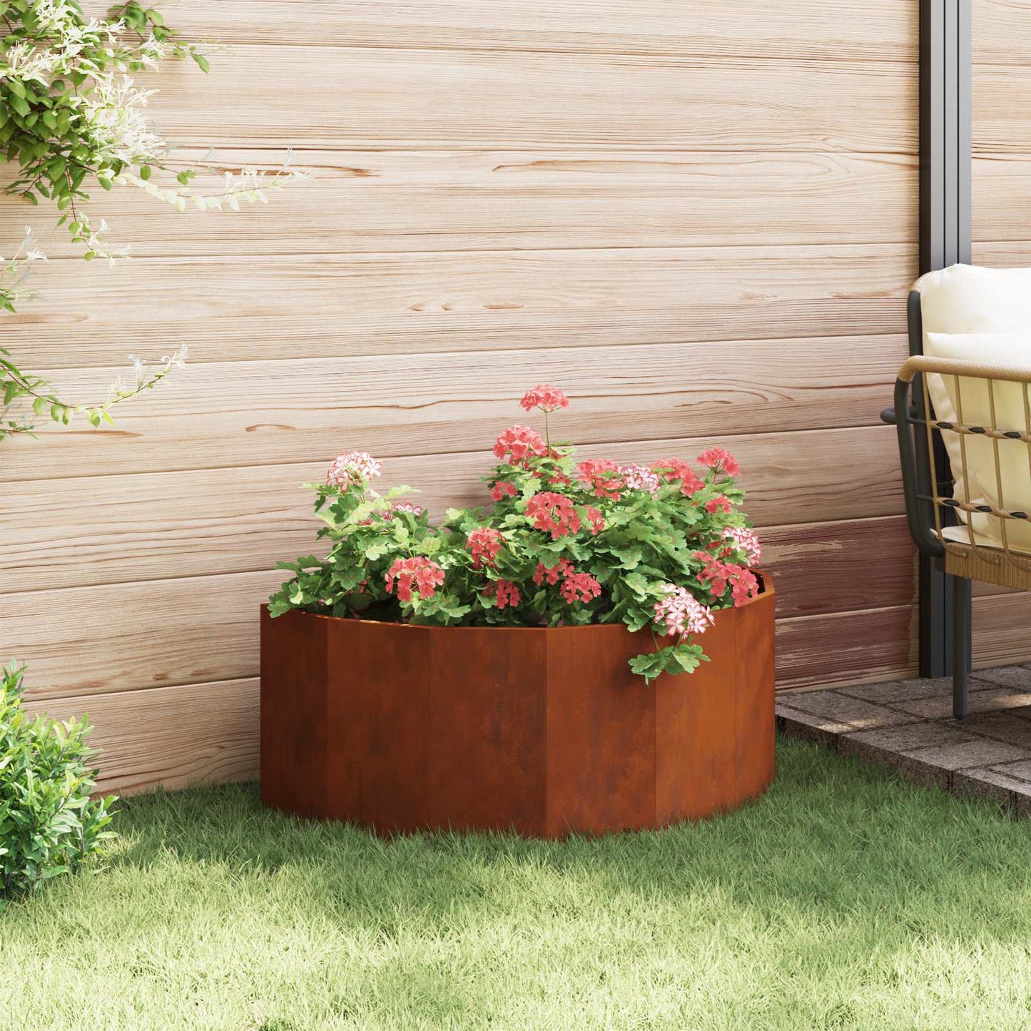 vidaXL Planter Rusty 90 x 45 x 35 cm Weathering Steel - Brown