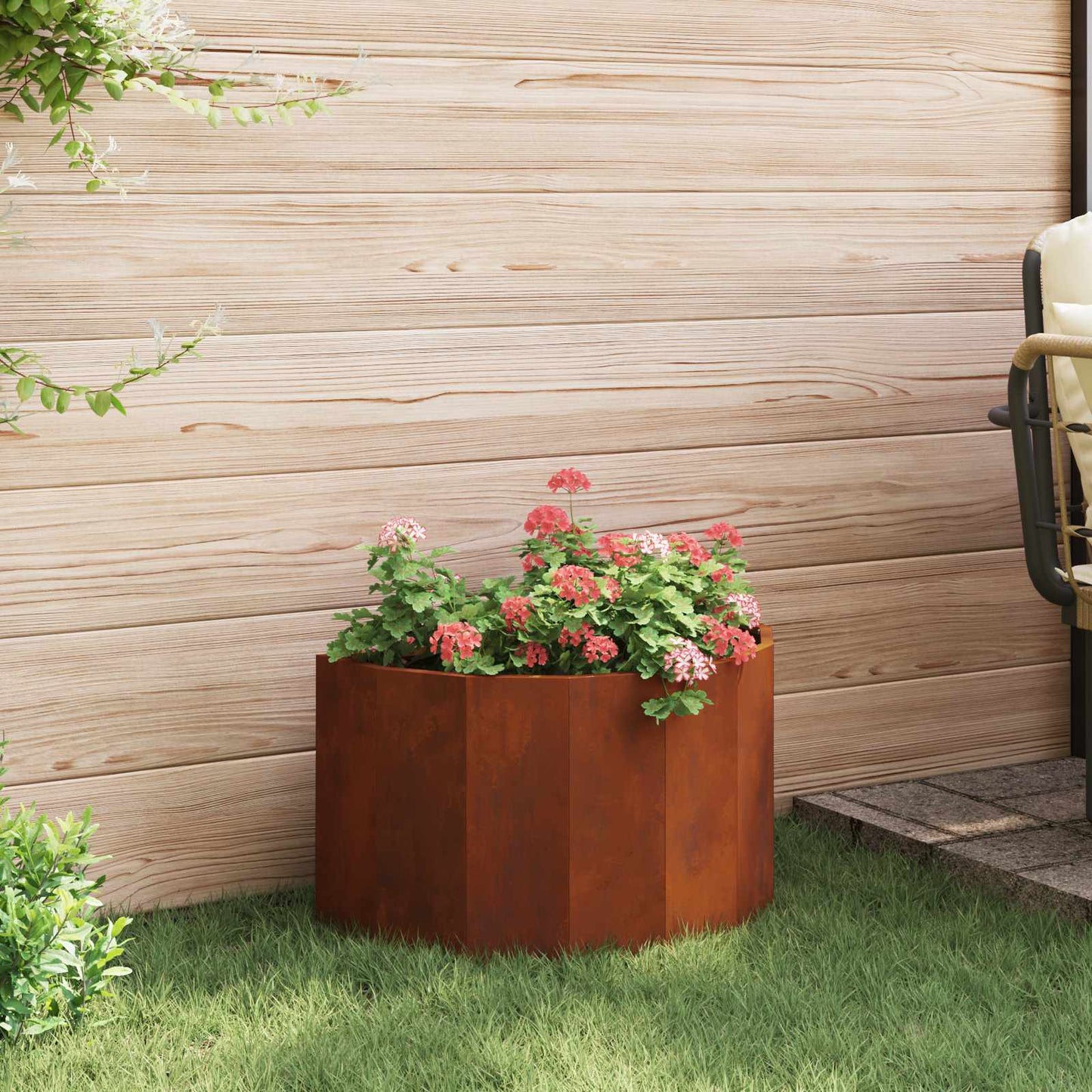 vidaXL Planter Rusty 60 x 30 x 35 cm Weathering Steel - Brown