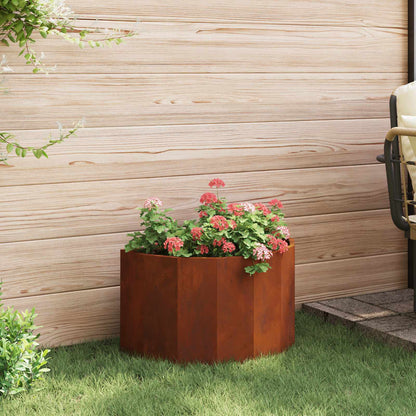 vidaXL Planter Rusty 60 x 30 x 35 cm Weathering Steel - Brown