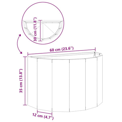 vidaXL Planter Rusty 60 x 30 x 35 cm Weathering Steel - Brown