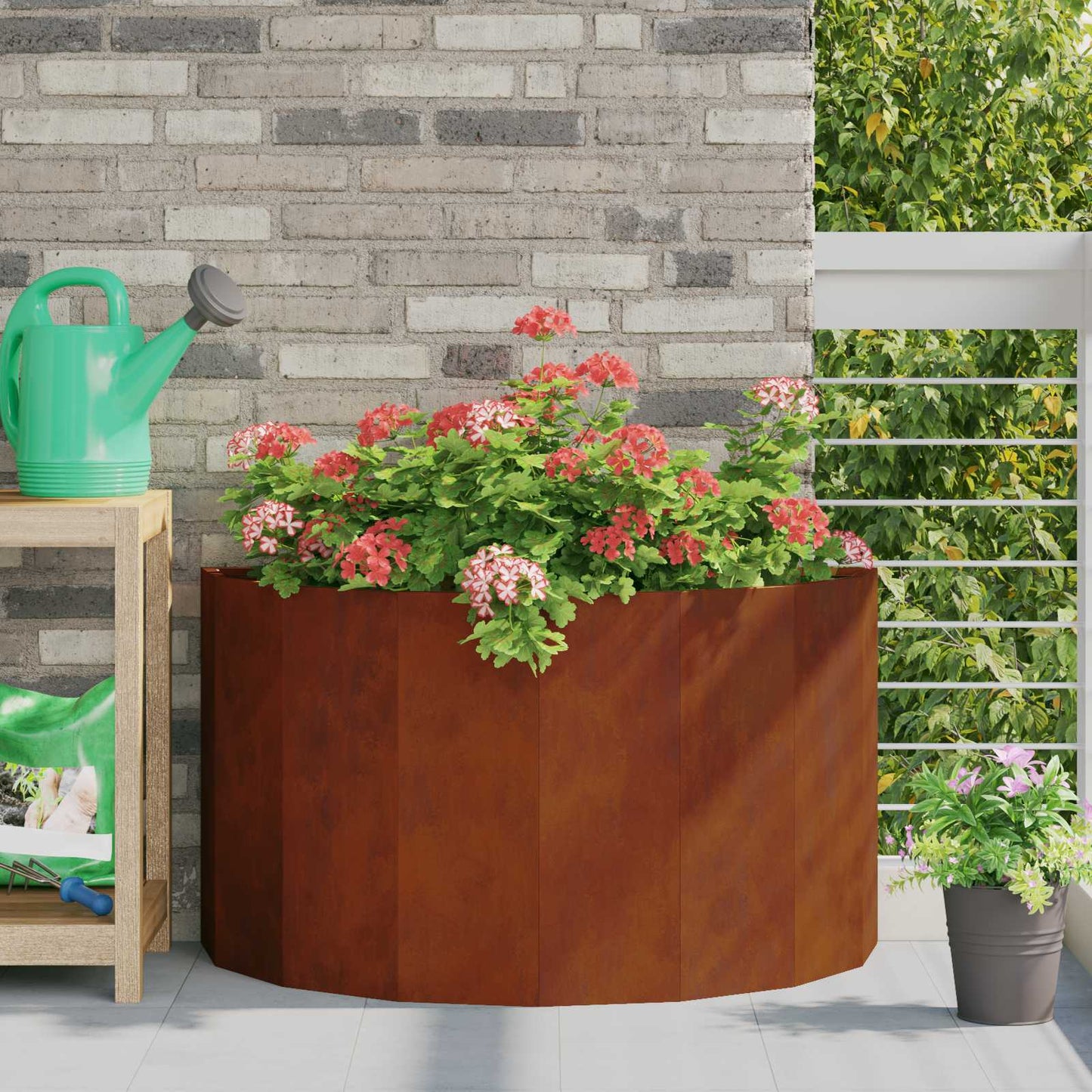 vidaXL Planter Rusty 90 x 45 x 50 cm Weathering Steel - Brown