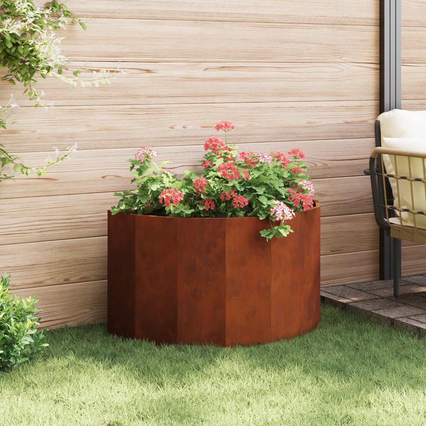 vidaXL Planter Rusty 90 x 45 x 50 cm Weathering Steel - Brown