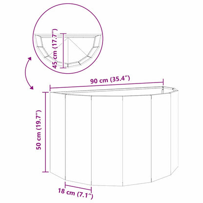 vidaXL Planter Rusty 90 x 45 x 50 cm Weathering Steel - Brown