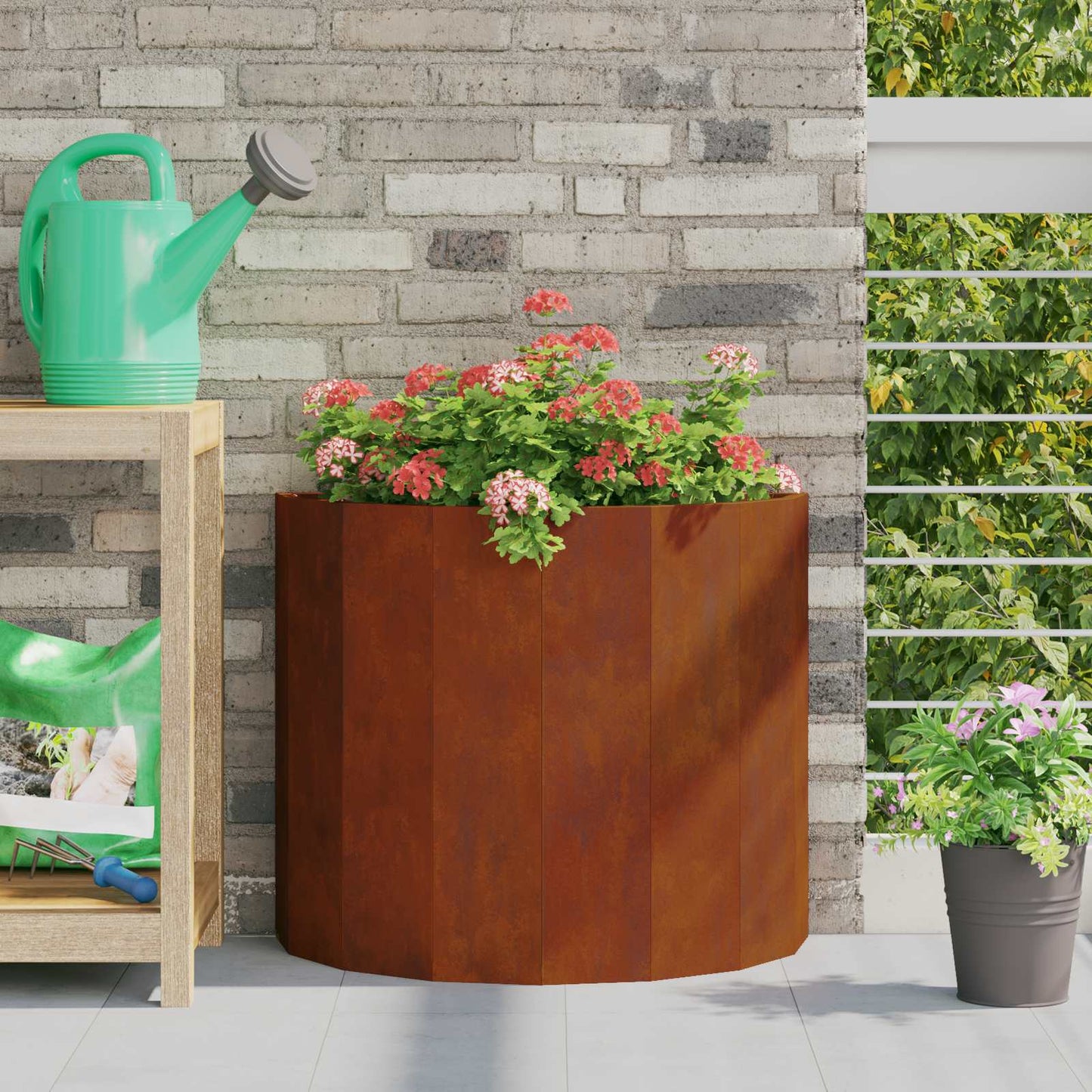 vidaXL Planter Rusty 60 x 30 x 50 cm Weathering Steel - Brown