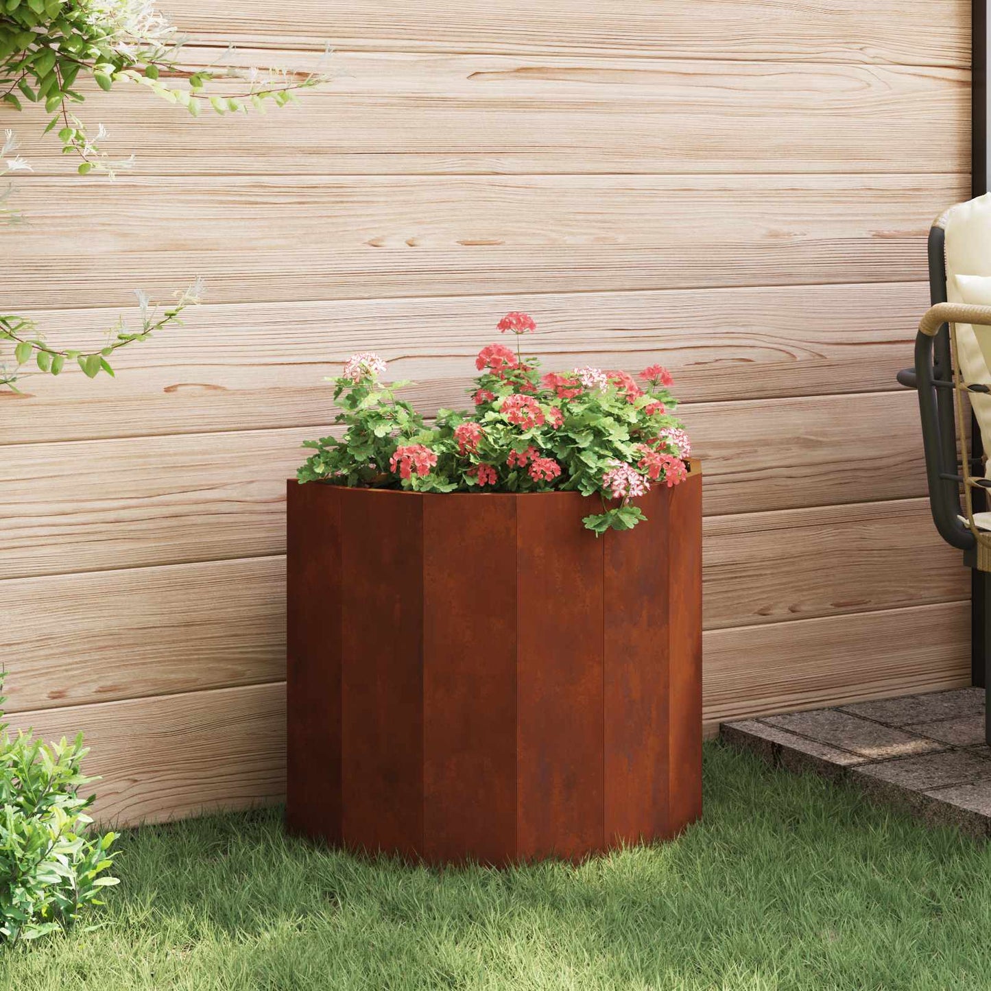 vidaXL Planter Rusty 60 x 30 x 50 cm Weathering Steel - Brown