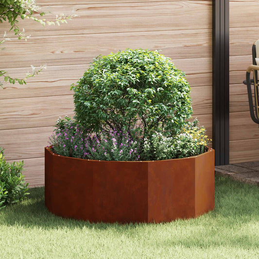 vidaXL Planter Rusty 90 x 90 x 35 cm Weathering Steel - Brown
