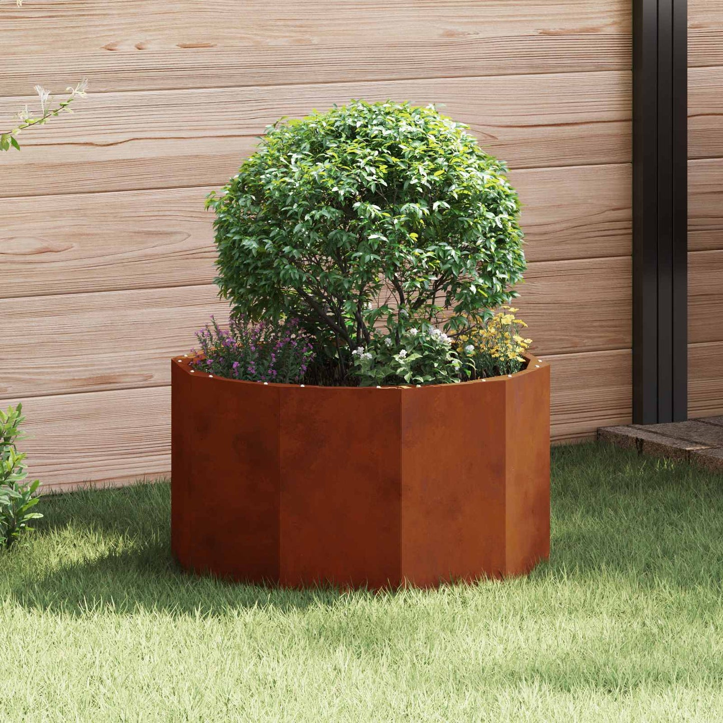 vidaXL Planter Rusty 60 x 60 x 35 cm Weathering Steel - Brown