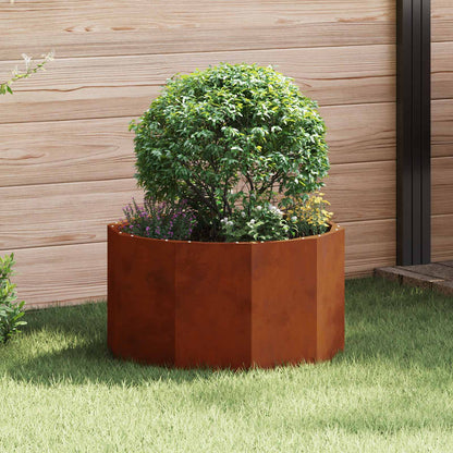 vidaXL Planter Rusty 60 x 60 x 35 cm Weathering Steel - Brown