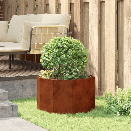 vidaXL Planter Rusty 60 x 60 x 35 cm Weathering Steel - Brown