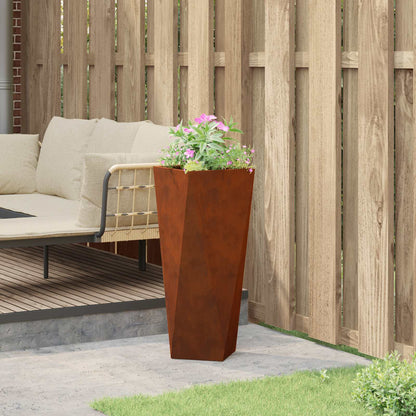 vidaXL Planter Rusty 30 x 30 x 75 cm Weathering Steel - Brown