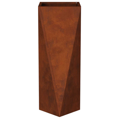 vidaXL Planter Rusty 30 x 30 x 75 cm Weathering Steel - Brown