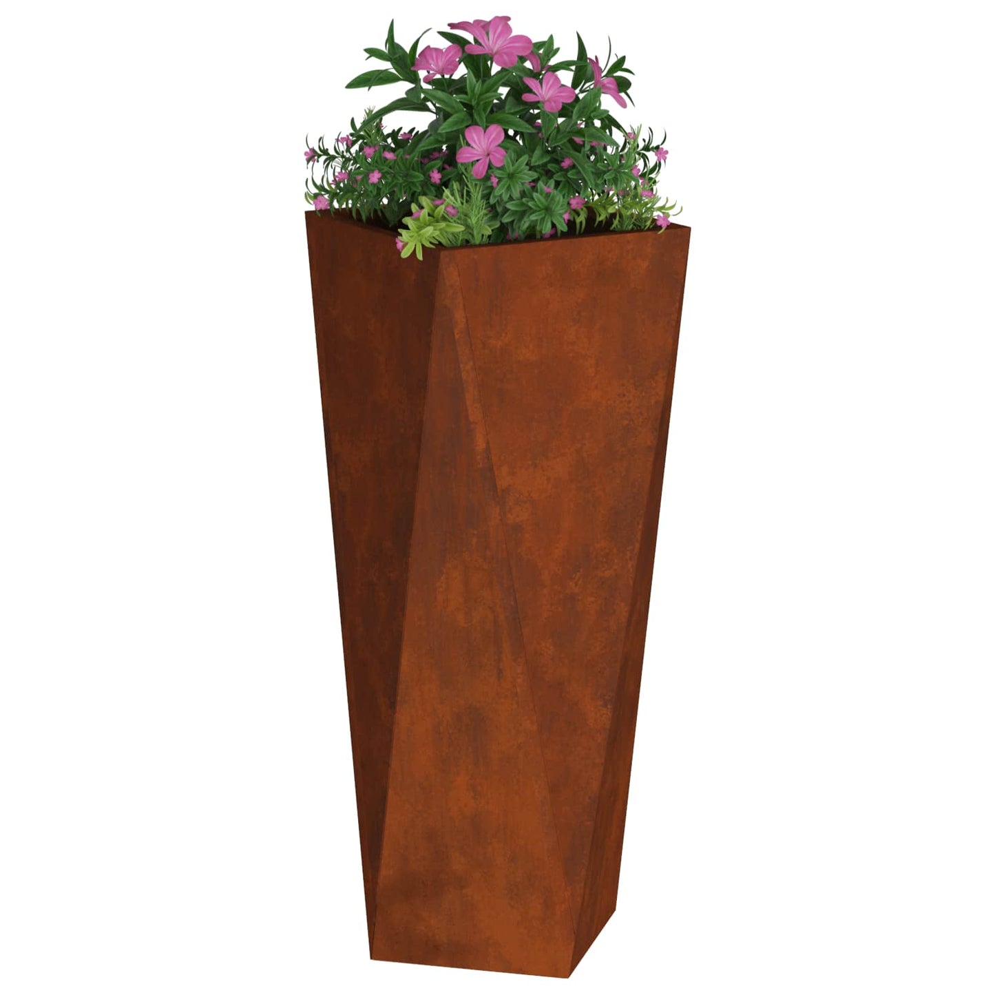 vidaXL Planter Rusty 30 x 30 x 75 cm Weathering Steel - Brown