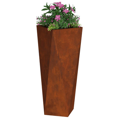 vidaXL Planter Rusty 30 x 30 x 75 cm Weathering Steel - Brown