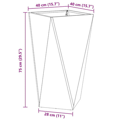 vidaXL Planter Rusty 40 x 40 x 75 cm Weathering Steel - Brown
