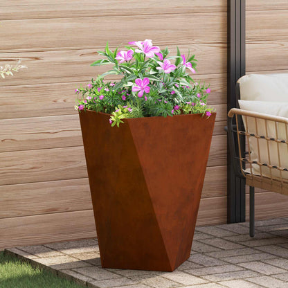 vidaXL Planter Rusty 50 x 50 x 75 cm Weathering Steel - Brown