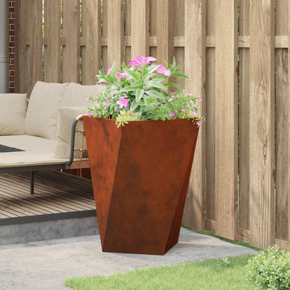 vidaXL Planter Rusty 50 x 50 x 75 cm Weathering Steel - Brown