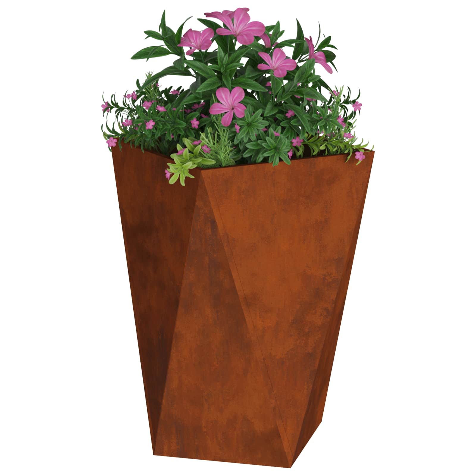 vidaXL Planter Rusty 50 x 50 x 75 cm Weathering Steel - Brown