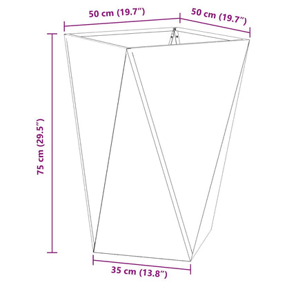 vidaXL Planter Rusty 50 x 50 x 75 cm Weathering Steel - Brown