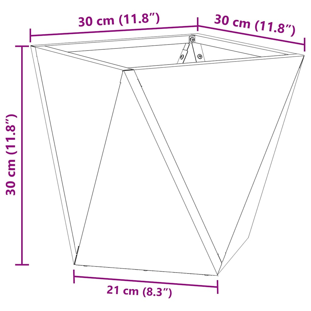 vidaXL Planter Rusty 30 x 30 x 30 cm Weathering Steel - Brown