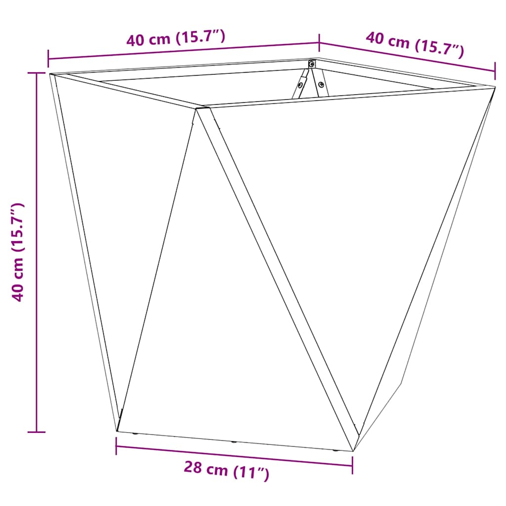vidaXL Planter Rusty 40 x 40 x 40 cm Weathering Steel - Brown