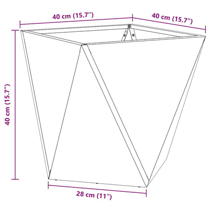 vidaXL Planter Rusty 40 x 40 x 40 cm Weathering Steel - Brown