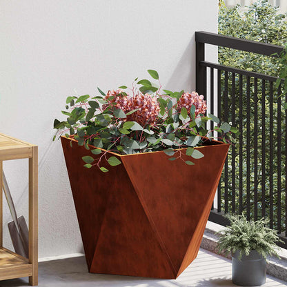 vidaXL Planter Rusty 50 x 50 x 50 cm Weathering Steel - Brown