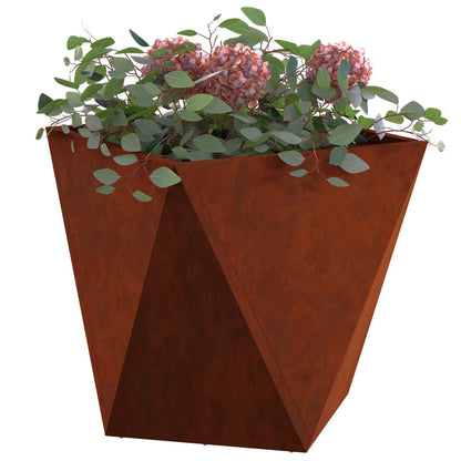 vidaXL Planter Rusty 50 x 50 x 50 cm Weathering Steel - Brown
