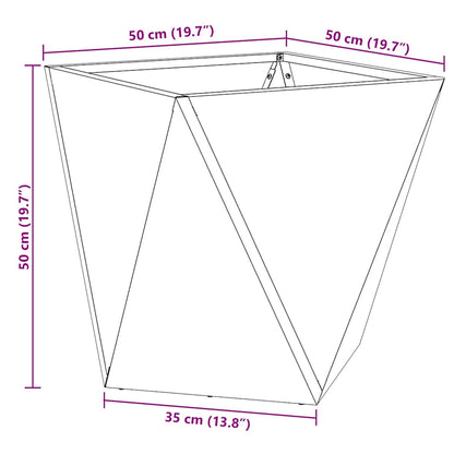 vidaXL Planter Rusty 50 x 50 x 50 cm Weathering Steel - Brown