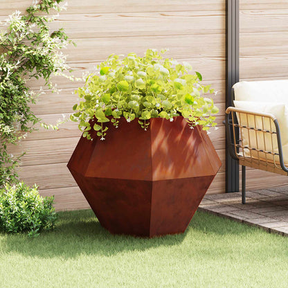 vidaXL Planter Rusty 100 x 100 x 80 cm Weathering Steel - Brown