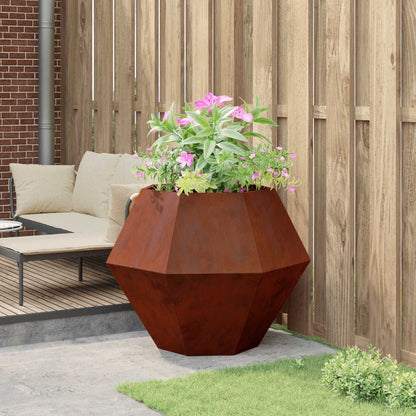 vidaXL Planter Rusty 100 x 100 x 80 cm Weathering Steel - Brown
