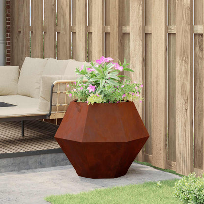vidaXL Planter Rusty 75 x 75 x 60 cm Weathering Steel - Brown