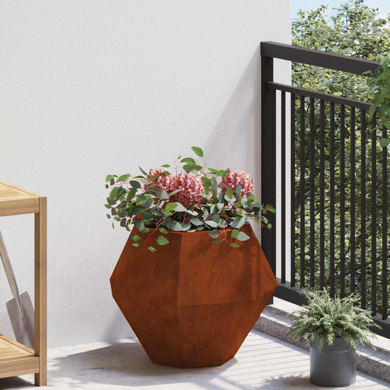 vidaXL Planter Rusty 50 x 50 x 40 cm Weathering Steel - Brown