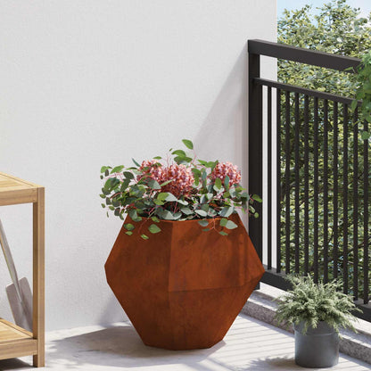 vidaXL Planter Rusty 50 x 50 x 40 cm Weathering Steel - Brown