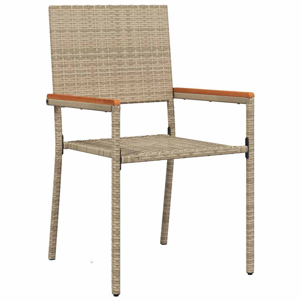 vidaXL Garden Dining Set 9 pcs Beige Poly Rattan