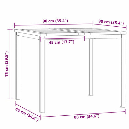 vidaXL Outdoor Dining Set 3 pcs Solid Acacia Wood and Stainless Steel - Brown - 90 x 90 x 75 cm