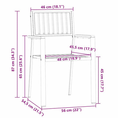 vidaXL Outdoor Dining Set 3 pcs Solid Acacia Wood and Stainless Steel - Brown - 90 x 90 x 75 cm
