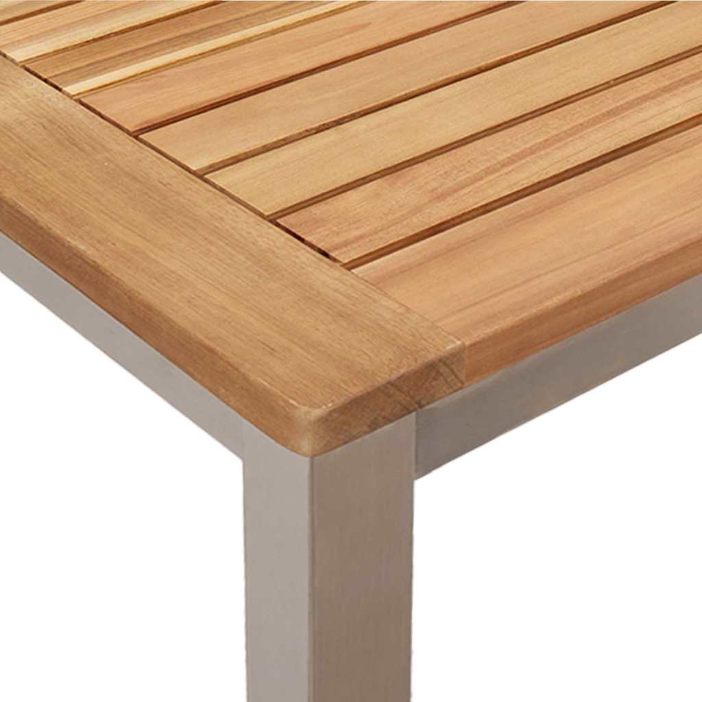 vidaXL Outdoor Dining Set 5 pcs Solid Acacia Wood and Stainless Steel - Brown - 90 x 90 x 75 cm