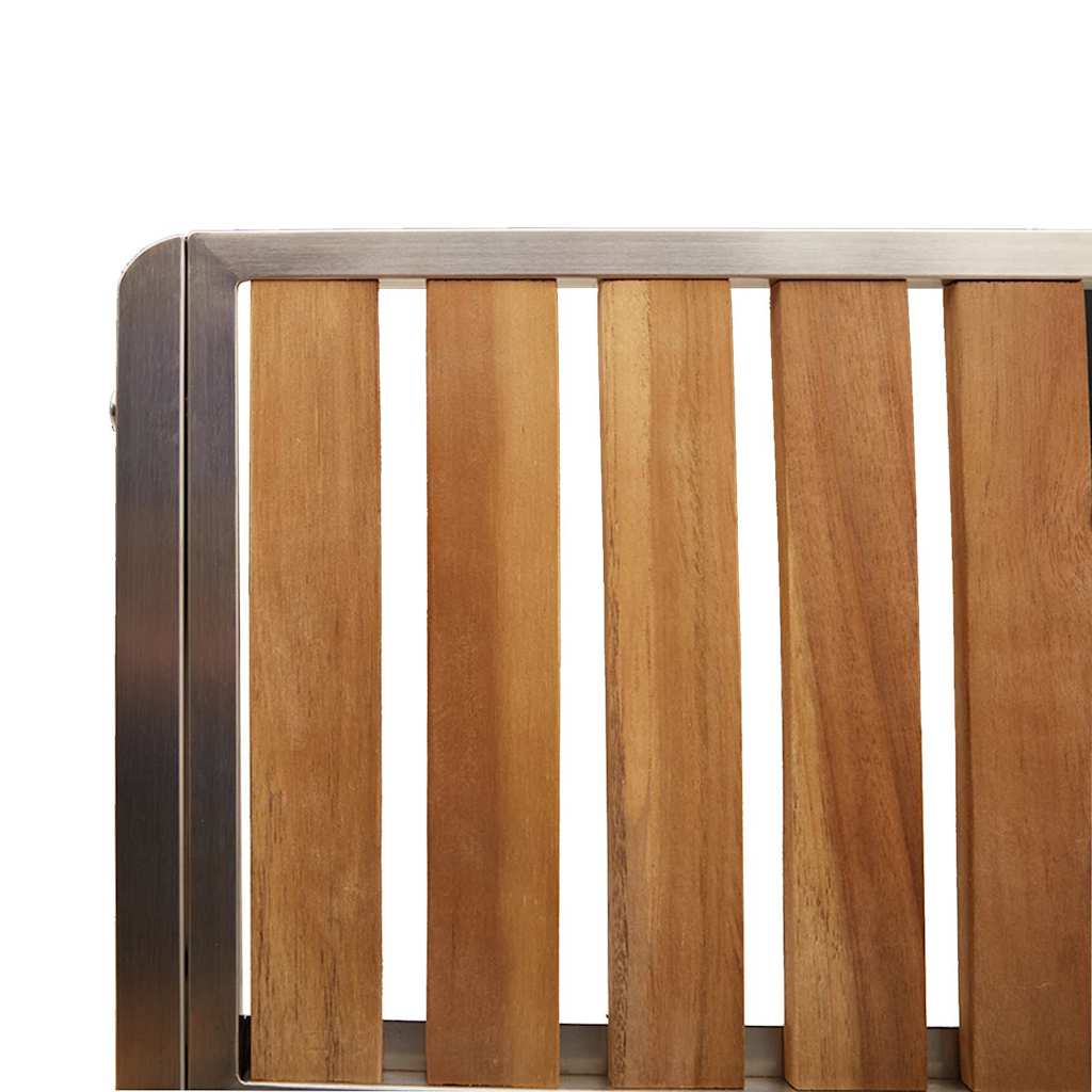 vidaXL Outdoor Dining Set 5 pcs Solid Acacia Wood and Stainless Steel - Brown - 150 x 90 x 75 cm
