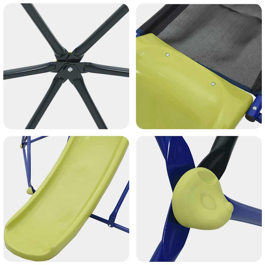 vidaXL Children Climbing Dome Blue 6FT with Slide Steel