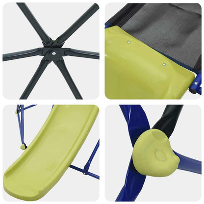 vidaXL Children Climbing Dome Blue 6FT with Slide Steel