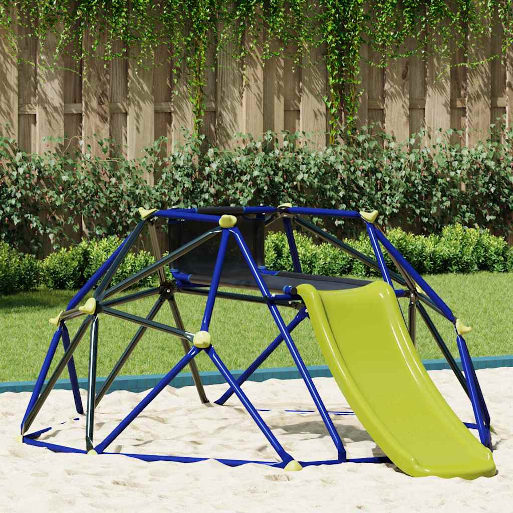 vidaXL Children Climbing Dome Blue 6FT with Slide Steel