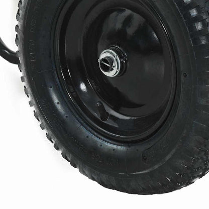 vidaXL Wheelbarrow Silver and Black 100 L 180 kg Galvanized Steel